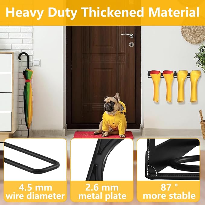 Boot Rack - 8 PairsWader Hangers Wall Mount Sturdy Heavy Duty Boot Hangers Boots Storage and Organizer Rack - Rust Resistant Cowboy Boot Holder for Entryway Garage Mudroom Closet Indoor Outdoor