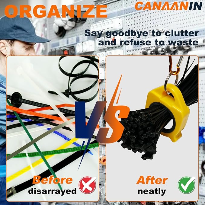 Zip Tie Holder Cable Tie Holder Heavy-Duty Colored Upgraded for Tool Belt Electrician Tool Tradie Bits Organized Strong Efficient Storage Reusable Portable(Colored, 4 Piece)