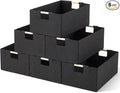 Cinnvoice 6 Pack Fabric Storage Bins for Closet Shelves, 15 x 10.6 x 6 Inch Black Rectangle Wardrobe Organizer with Handle, Collapsible Shelves Storage Basket for Sorting Clothes and Toy