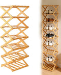 Foldable Shoe Rack, Tier No-Assembly Bamboo Rack, 2026 New Portable Bamboo Corner Shoe Rack, Multifunctional Narrow Shoe Shelf for Entryway, Closet, Corner, Bedroom (7 Layers)