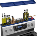 30 Inch Silicone Stove Top Shelf Magnetic for Kitchen, Strong Magnetic Heat Resistant Spice Rack Organizer for Over Stove Oven - (Navy Blue)