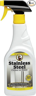 HOWARD Products Stainless Steel Cleaner for Appliances - Stainless Steel Cleaner and Polisher (Pack of 6)