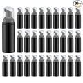 Travel Foam Pump Bottle - 2oz Small Size Foaming Hand Soap Dispenser - Mini Portable Mousse Lash Shampoo Kit Container for Hair - Empty Leak Proof Plastic Black Foamer 30Pack