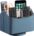 PUSU TV Remote Control Holder,PU Leather 360 Degree Rotatable Remote Caddy | Nightstand Organizer/Desk Storage Box for Media Play,Controllers,Stationery,iPad,Phone,Pen/Pencil Cosmetic,Office accessories