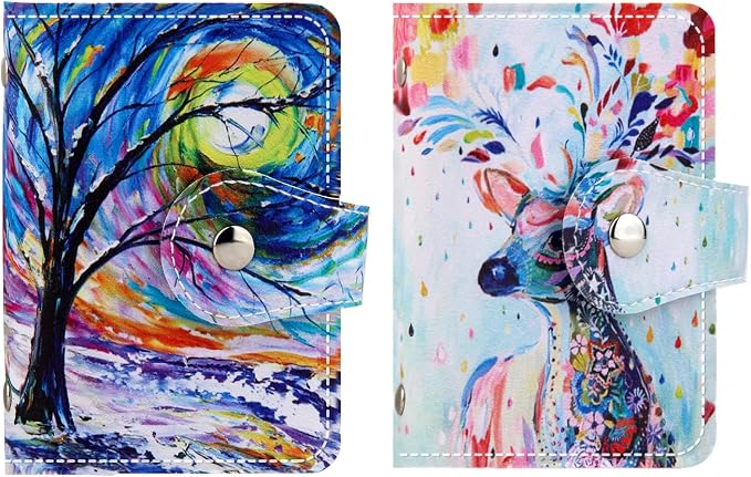 2 Pcs Credit Card Holder and business card holder，Sd Card Holder Each Has 26 Card Organizers, 2024 New Credit Card Holders book for Men and Women.