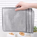 Wire Dishwashing Rag, Multipurpose Wire Miracle Cleaning Cloths for Wet and Dry, Non-Scratch Wire Dishcloth for Pots,Sinks,Stove Tops,5pcs, Sliver Grey