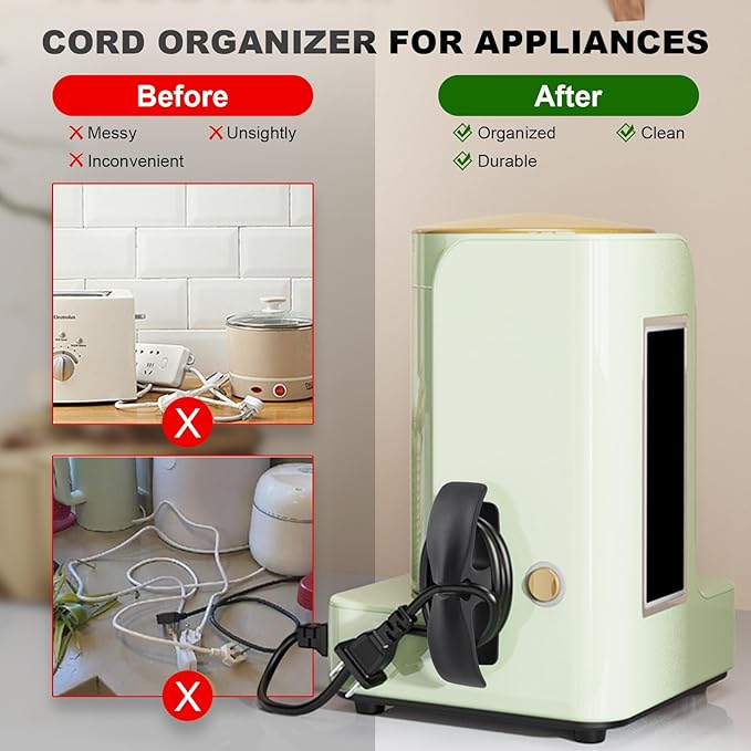 Cord Organizer for Kitchen Appliances - 5 Pack Cord Wrapper for Appliances, Kitchen Appliance Cord Organizer Holder for Storage Home Appliances Cord Hider
