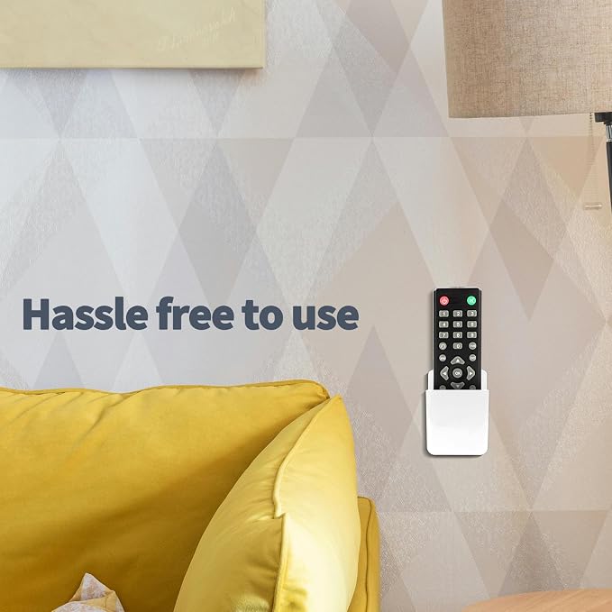 2 PCS Remote Control Holders Wall Mount, Self Adhesive TV Air Conditioner Remote Control Holder, Wall Mount Storage Box Organizer Wall Pen Holder Storage for Home Office School (White, 4)