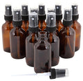 Vivaplex Amber, 1oz Glass Bottles, with Black Fine Mist Sprayers - 12 pk