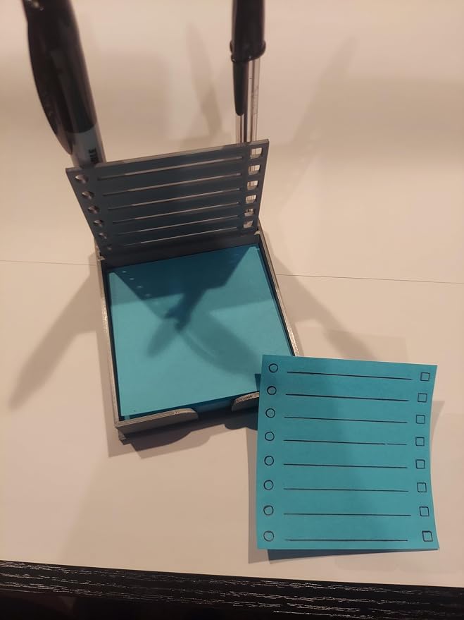 Sticky Note Holder w/Stencil (Gray)
