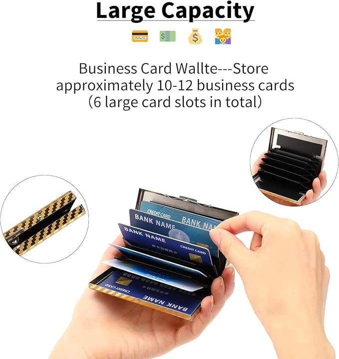 RFID Stainless Steel Credit Card Wallet Slim Metal Business Card Holder for Women Men