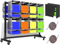 Specraft Folding Chair Rack, Holds 12 Tables or 112 Chairs, 1250 lbs Capacity, Heavy-Duty Cart with Wheels, Elastic Cords, Cover, Glossy Black