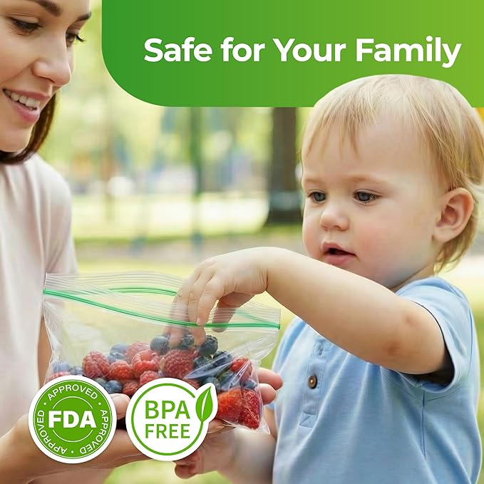 Snack Bags – 300 Count Resealable Extra Strong 2 Mil Leak Proof, Zipper Snack Baggies, Plastic Snack Bags for Food Storage, 6 1/2" x 3 1/4"