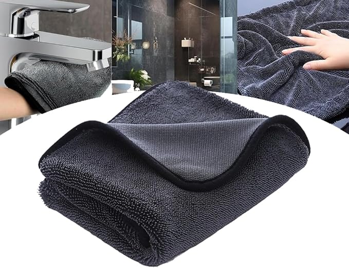Shiny Microfiber Wipes Bath Shower Cleaning Cloths, 23.62 X 15.75 Inches, Super Absorbent Microfiber Bath Drying Towels, for Bathroom, Car and Home Toilet (1pcs)