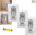Hanging Vacuum Storage Bags, 2024 New Reusable Hanging Vacuum Storage Bags for Clothes, Coats, Jackets, Hanging Compressible Storage Bag Space Saver Bags with Hand Pumps (Large, 3Pcs)