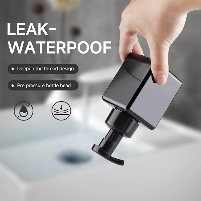250ML Foaming Soap Dispenser, 2-Pack Plastic Hand Soap Dispenser, Refillable Leakproof Foam Pump Bottle with Waterproof Labels, for Shampoo, Body Wash