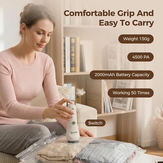 Vacuum Seal Bags for Clothing Travel,15-Pack, 80% Space Reduction | Fits Carry-On, Luggage, and Suitcase, Reusable Airtight Seal Prevents Leaks, Ideal For Home Storage & Travel Packing