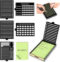 4" x 6" Sticky Notes Stencil and Holder Set with 5 Planner Stencils 100 Sheet Self-Stick Sticky Notes Black Acrylic Post It Note Stencil Holder Memo Organizer for Classroom Office Desk Organizer