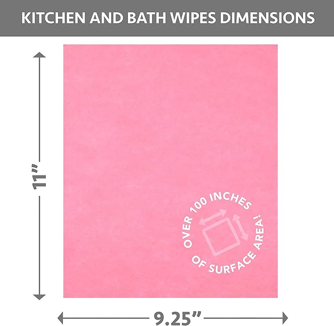 Kitchen and Bath Amazing Wipes - Absorbent and Reusable Cloth for Washing,Drying,Wiping in the Bathroom or Cuisine Surfaces | Cleaning Sink, Tiles,Bathtub,Walls, Mirror or Floors | By Cadie (1 Pack)