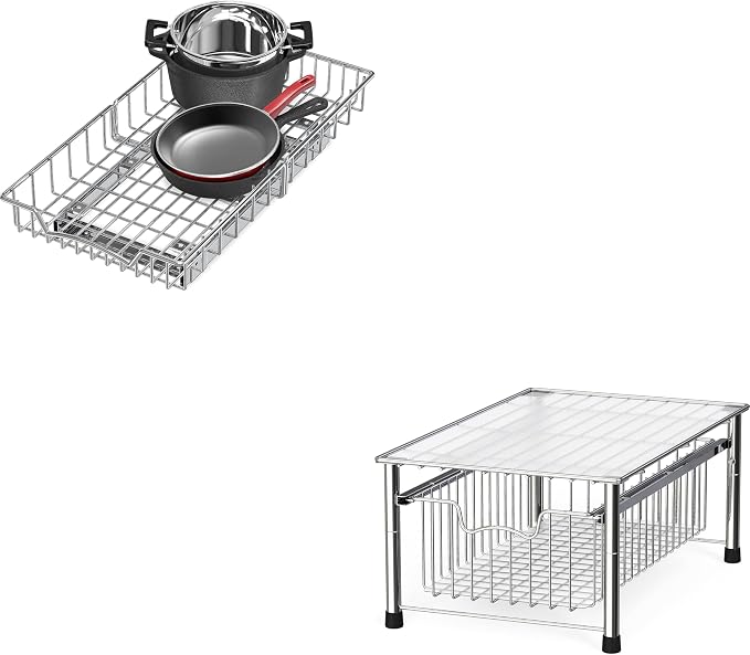Simple Houseware Pull-Out Cabinet Sliding Basket Bundles