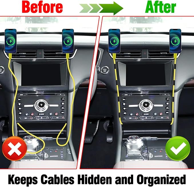 12 Pcs Car Trim Cable Clips, Car Cable Management Wire Organizer Cord-B | Neatly Organize Cables for Vehicle Interior, Easy Installation, Ideal for Phone Chargers, Dash Cams and More
