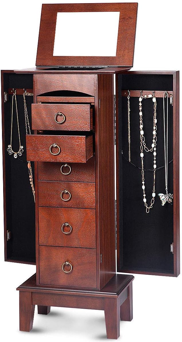 Cabinet Armoire Storage Box Chest-Stand Organizer Jewelry Wood