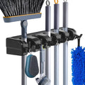 HYRIXDIRECT Broom Hanger Wall Mount Broom and Mop Organizer Wall Hanging Garden Tool Organizers Rack Garage Laundry Room Organizations and Storage with Hooks Heavy Duty