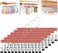 Novabright 6 Pack Cedar Hangers with 12 Clips, 360° Rotating Multi Clip Hangers for Closet, Wooden Hanging Space Saving Organizer for Leggings Pants Jeans Socks Hats Scarves Bras Accessories
