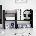Jerry & Maggie Desktop Organizer Office Storage Rack Adjustable Wood Display Shelf, Birthday Gifts Toy Home Decor Free Style Rotation Display True Natural Stand Shelf (Black)