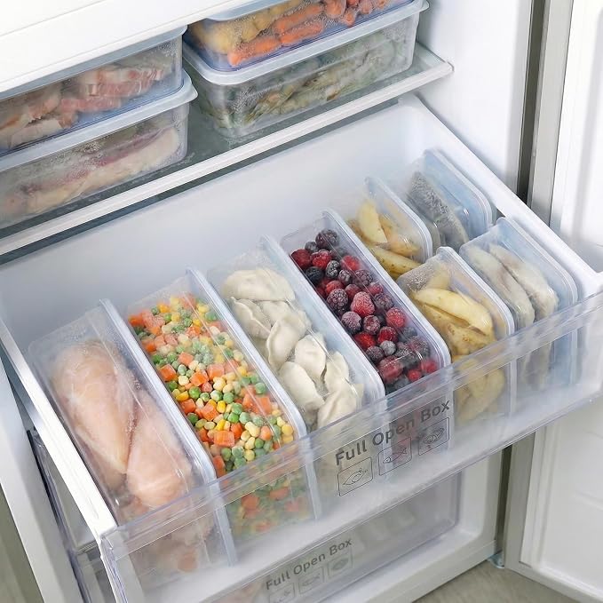 carrotez Flexible Freezer Storage Containers with lids, 2Pack 5.5cup Blue