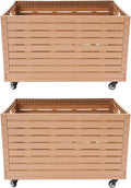 Collapsible Rolling Crate on Wheels,Heavy Duty Foldable Storage Bin,440lbs Capacity Plastic Furniture Moving Dolly Cart for Travel Shopping (2PCS)