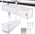 Under Desk Cable Management Tray No Drill, Cable Ties Included, Eco-Friendly Canvas Material, Mesh Design for Heat Dissipation, Cable Organizer/Storage for Standing Desk(27inch, White)