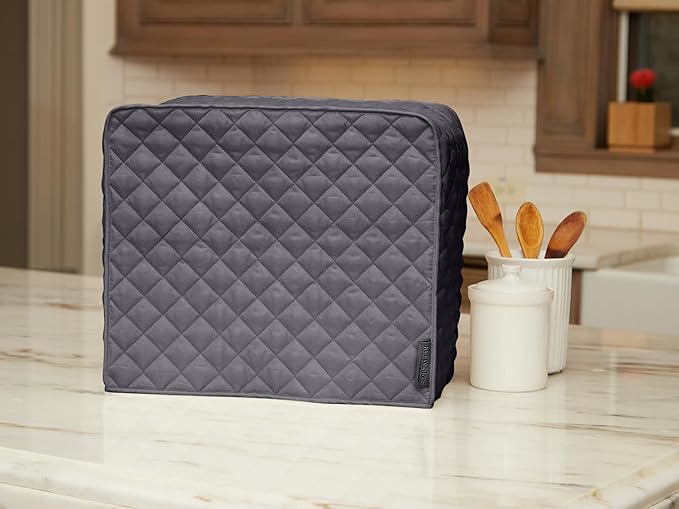 Covermates Keepsakes Rectangular Appliance Cover – Quilted Kitchen Appliance Cover for Countertop Storage – Dust Protection – Stain Resistant – Washable – Slip-On Appliance Design, Slate