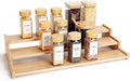 Spice Rack Organizer for Cabinet, 18in Bamboo Tiered Spice Rack，Used for Kitchen Countertops and Food Storage Room Organizer，Specially Designed for Jars and Spice Bottles(Bamboo, L)