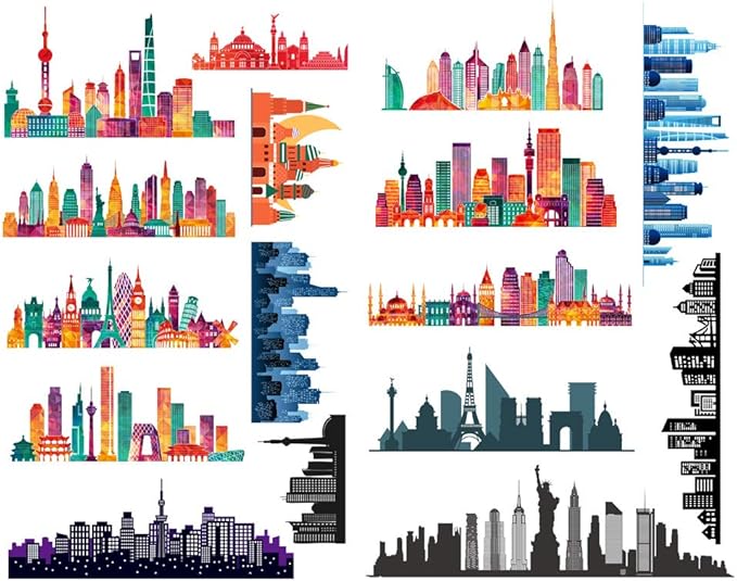 Seasonstorm World City Outline Sketch Aesthetic Diary Travel Journal Paper Stickers Scrapbooking Stationery