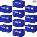 HomeHacks Moving Bags Heavy Duty with Strong Zippers and Handles Collapsible Moving Supplies, Storage Totes for Packing & Moving Storing 125L,10-Pack, Blue