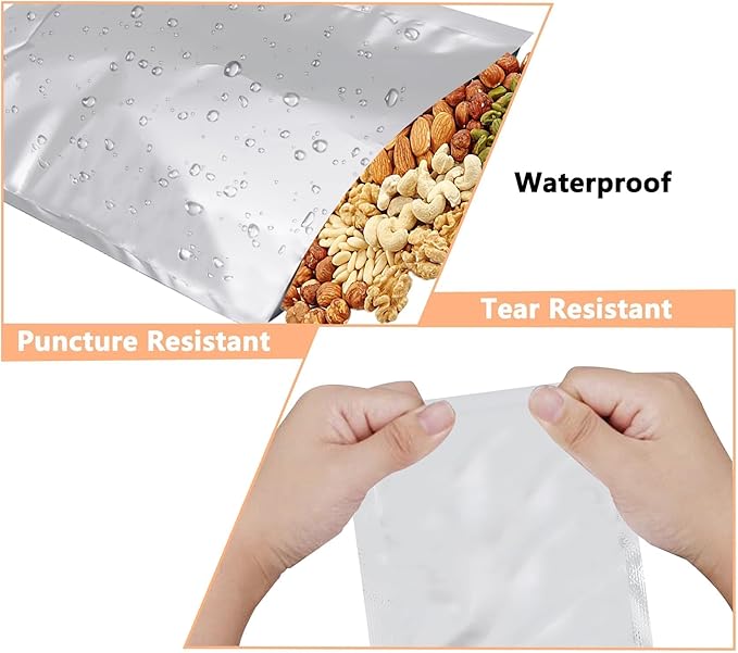 Heat Sealable Mylar Food Storage Bag,ULIFESTAR 5.5Mil Thicker Food Storage Pouches Oxygen Absorbers Vacuum Seal Airtight Packaging for Coffee Beans, Tea, Grains, etc(30 * 40cm/11.81 * 15.75'')