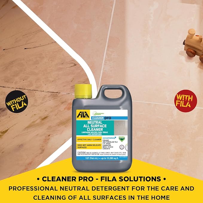 FILA Surface Care Solutions, CLEANER PRO, Neutral All Purpose Cleaner, Highly Concentrated - Up to 40 Washes, 1 QT