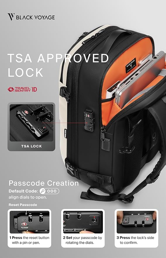 BlackVoyage Vortex Vacuum Seal Travel Backpack 60L Expandable Air Compression System Water Resistant TSA Lock Carry-On