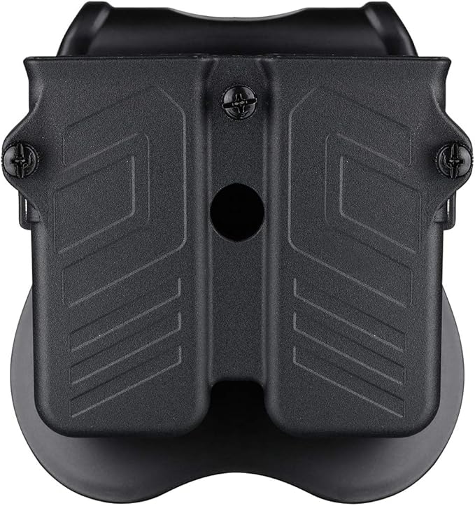 Double Magazine Holder, 9mm 10mm 40 45 Single & Double Stack Magazine Pouch, Universal Magazine Holster for Glock/Sig sauer/S&W/Beretta/Taurus/H&K/Springfield/CZ/Ruger/1911 Mags