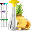 Zulay Kitchen Stainless Steel Pineapple Corer & Slicer – Heavy Duty Pineapple Cutter & Eye Removal Tool – Effortless Core Remover Tool with Sharp Reinforced Blade & Ergonomic Handle - Yellow