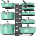 ORDORA Pots and Pans Organizer under Cabinet, 8 Tier Pot Organizers Rack Expandable 11.65" to 19.02" Height with 3 DIY Methods, Adjustable Pan Organizer inside Cabinet Kitchen Storage Organization