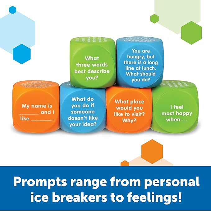 Learning Resources Let's Talk Cubes, Social Emotional & Speech Therapy Activities, Classroom Supplies, Sensory Gifts for Boys and Girls, Multi-Color