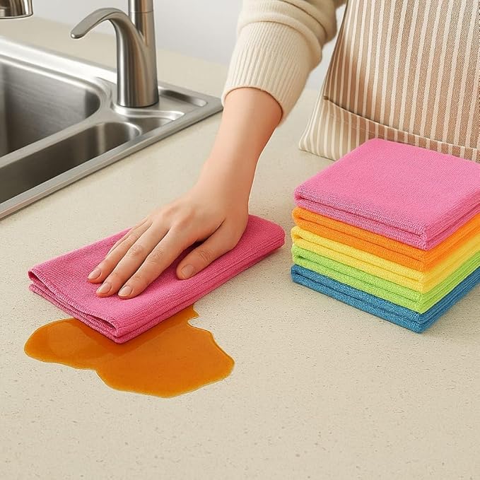 Microfiber Cleaning Cloths, 12 Pack – Thick, Lint-Free, Streak-Free Towels for Home, Kitchen, Car, Glass & Electronics – Ultra Absorbent & Reusable – 11.8” x 15.7”, 6 Mixed Colors