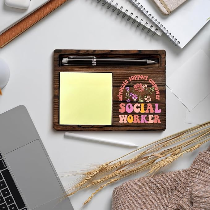 Social Worker Gifts for Women, Appreciation Gifts for Social Worker Advocate Support Empower Sticky Note Holder for Office Cubicle Desk Decor