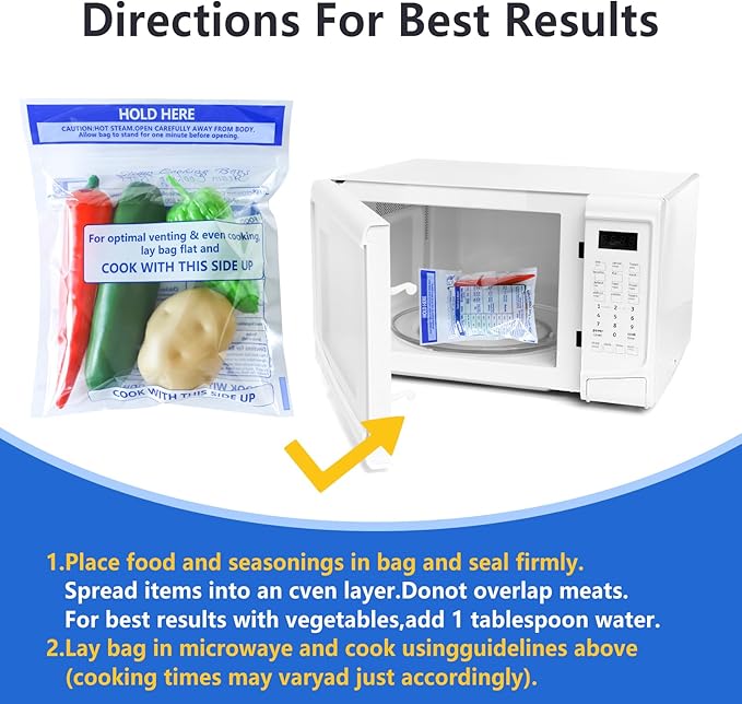 24 Pcs Microwave Steamer Bags 7.9 X 8.6 Inch Zipper Steam Cooking Bags Reusable Microwave Cooking Bag for Vegetables Potatoes and Meat (24)