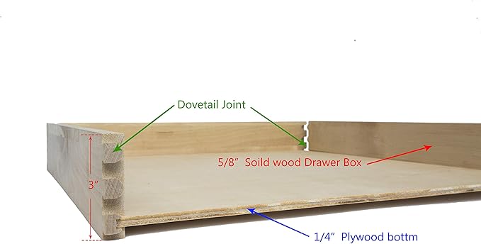 Couver Pull Out Drawers For Cabinets, 24"W x 21"D x 3"H Soft Close Slide Out Wood Shelves Storage Organizer for Kitchen, Finished, Heavy-Duty, Non-Assemble
