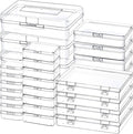 Mauproy Small Plastic Storage Containers with Lids, 5 Sizes, 28 Pack | Mini Bead Storage and Organizers, Rectangular Small Items Organizer Boxes with Hinged Lids and Labels for Craft Jewelry