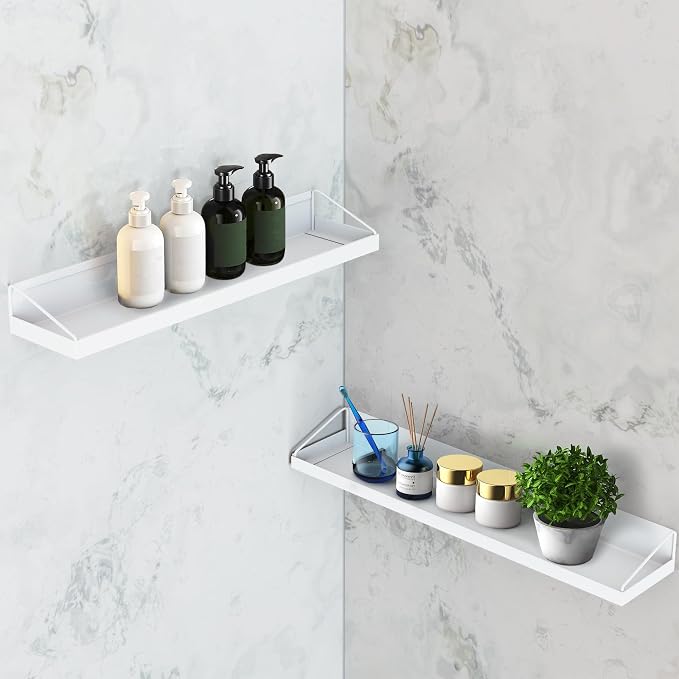 Magnetic Over the Stove Shelf, Extendable（16" to 30" ）Steel Spice Rack Shelf, Above Oven Storage Organizer, Stove Top Shelf for Kitchen Range, Back of Stove & Floating Shelves for Bathroom - White