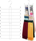 ZEDODIER Scarf Organizer Scarf Hanger for Closet, Rotatable Sturdy Hijab Holder Holds 20 Scarves, Space Saving Closet Organizers and Storage, Silver